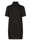 Loulou De Saison Elton Mock-neck Short-sleeve Dress In Black