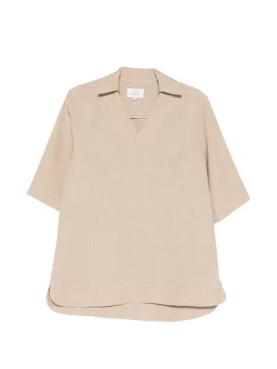 Loulou De Saison Ermo V-neck T-shirt In Neutral