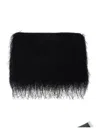 Loulou De Saison 'evano' Black Clutch With Fringed Design And Zip Closure In Fabric Woman In Black