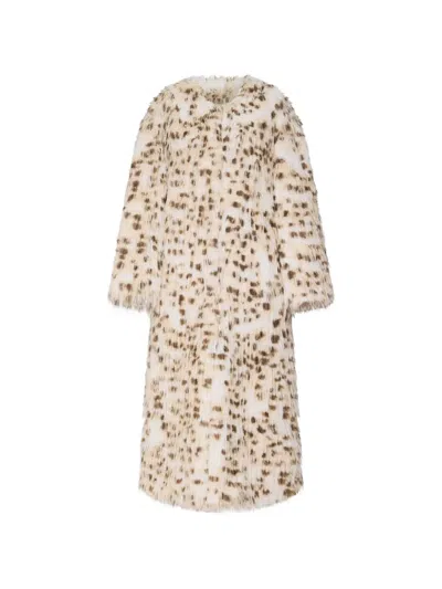 Loulou De Saison Eya Animal-print Faux-fur Coat In Neutral