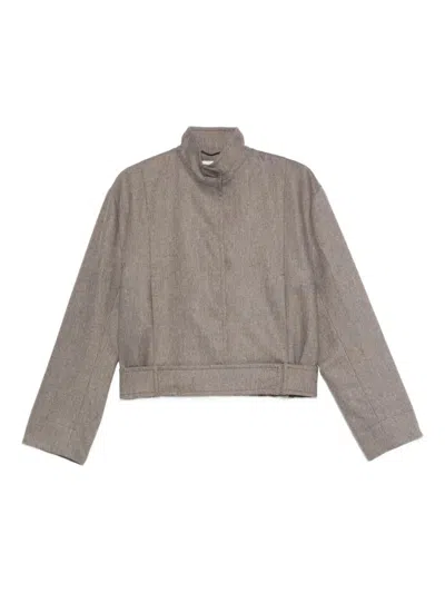 Loulou De Saison Faes Stand Collar Jacket Clothing In Gray