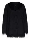 Loulou De Saison Filipo Fringed Button Coat In Black