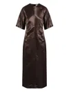 Loulou De Saison Fitted Midi Dress In Braun