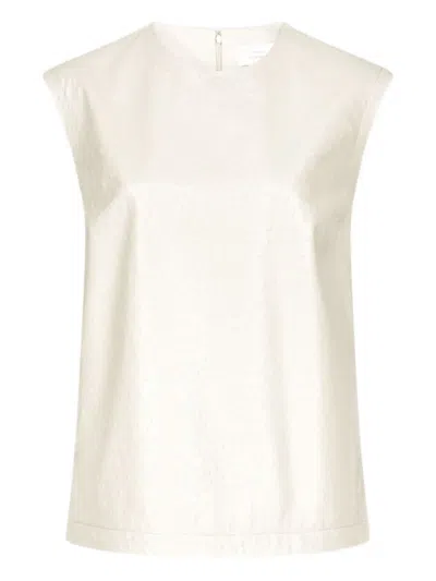 Loulou De Saison Fiza Ostrich-effect Zip Top In White