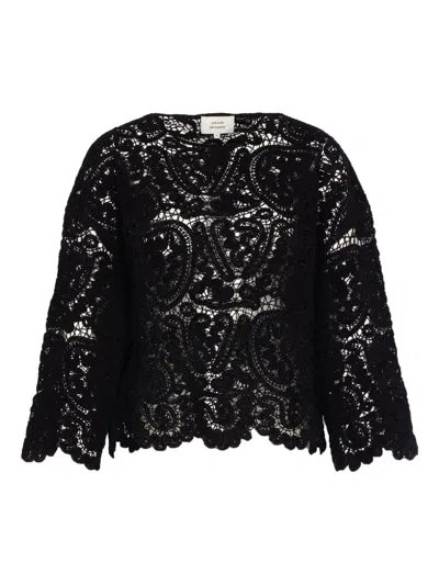 Loulou De Saison Floral-lace Blouse In Black