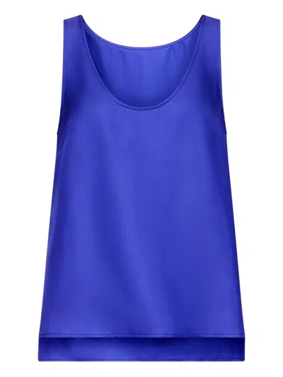 Loulou De Saison Gaby Round-neck Sleeveless Top In Blue