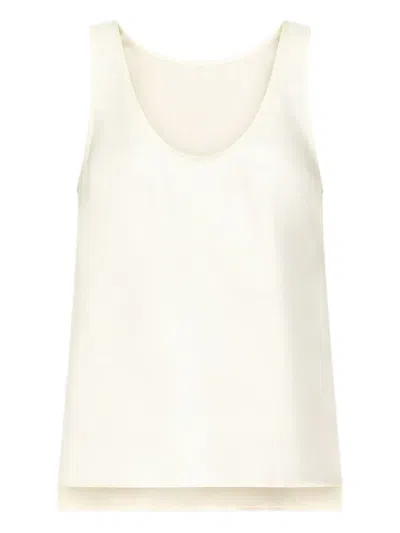 Loulou De Saison Gaby Scoop-neck Sleeveless Top In White