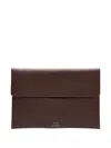Loulou De Saison Gaia Leather Clutch Bag In Brown