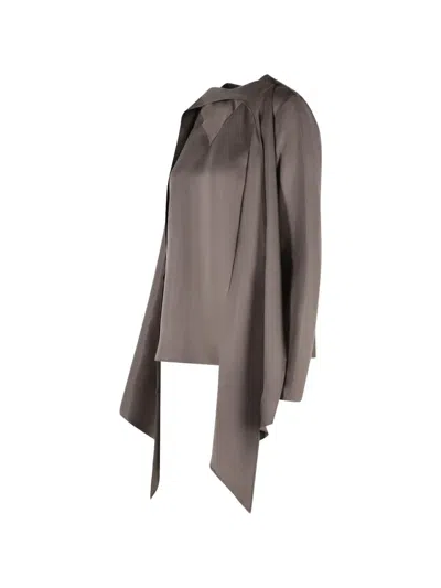 Loulou De Saison Gala Scarf-insert Blouse In Gray