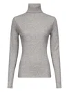 Loulou De Saison Gallinara Lds Ribbed Turtleneck Top In Gray