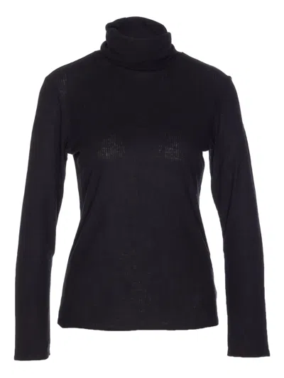 Loulou De Saison Gallinara Lds Roll-neck Ribbed Sweater In Black
