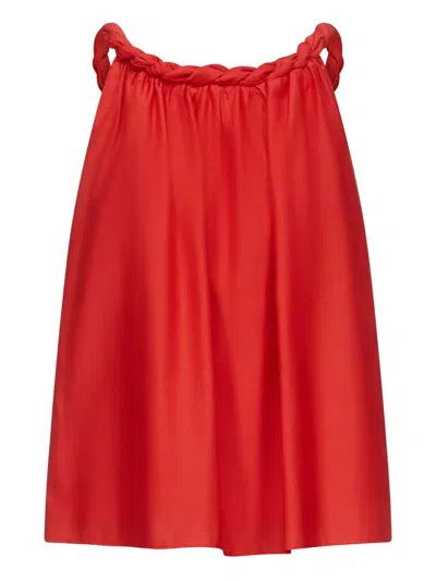 Loulou De Saison Garino Twisted-neck Top In Red