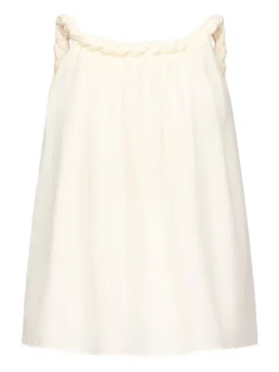 Loulou De Saison Garino Voile Gathered Top In White