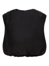 Loulou De Saison Gathered-shoulders Blouse In Black