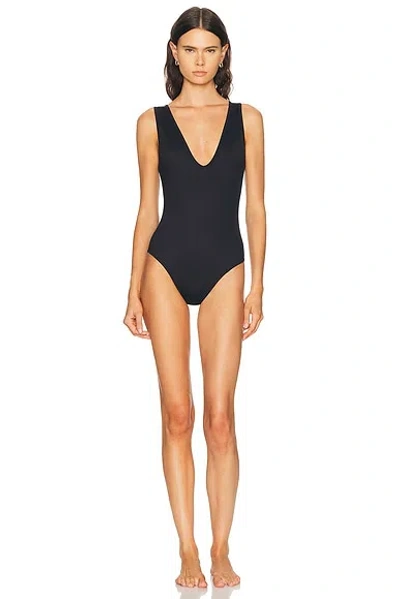 Loulou De Saison Gianna U-neckline Swimsuit In Black