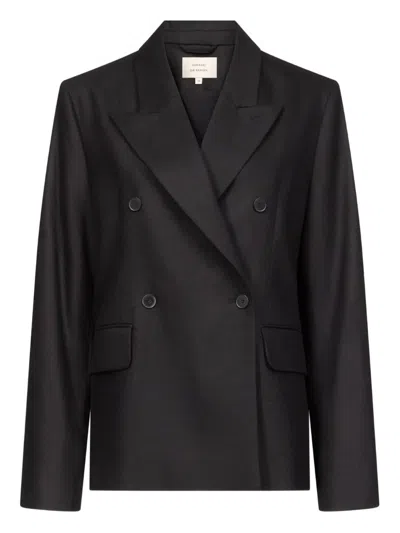 Loulou De Saison Gina Peak-lapel Double-breasted Blazer In Black