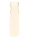 Loulou De Saison Giulia Striped Bustier Midi Dress In Neutral