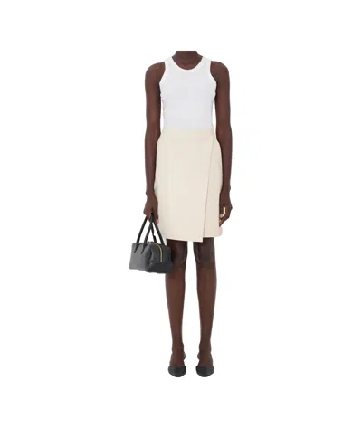 LOULOU DE SAISON GORA OSTRICH-EFFECT WRAP MIDI SKIRT