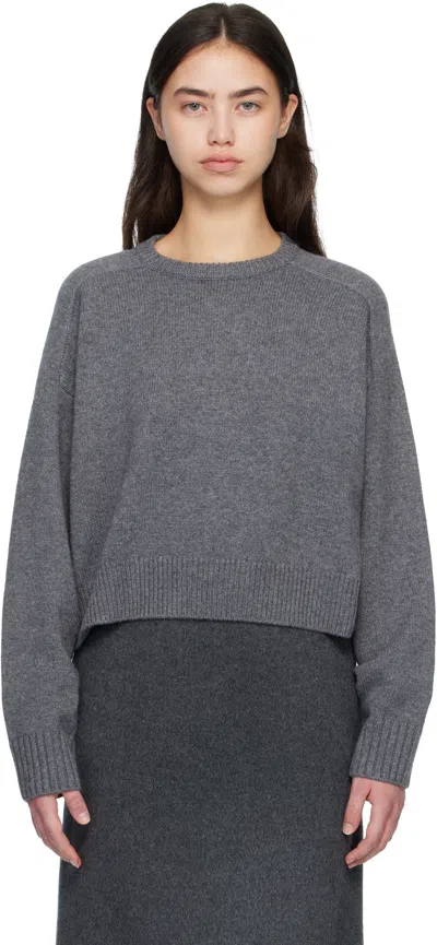 Loulou De Saison Gray Bruzzi Lds Cropped Sweater
