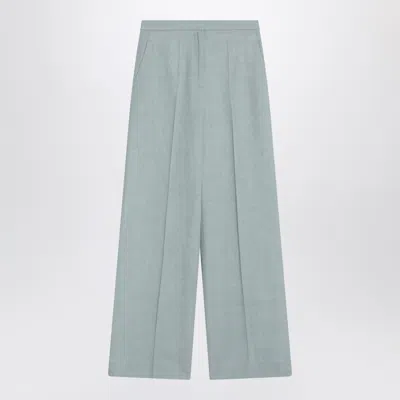 Loulou De Saison Gray Fog Pants In Cotton Blend In Green