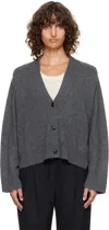 Loulou De Saison Button-front Cashmere Cardigan In Gray