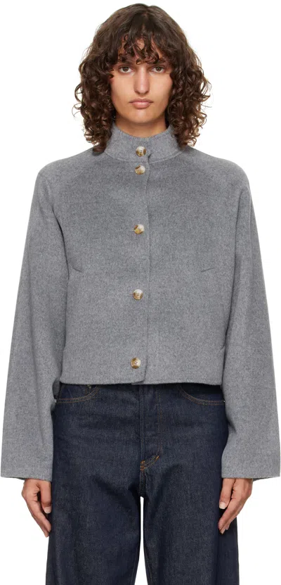 Loulou De Saison Gray Nyma Wool Drap Jacket