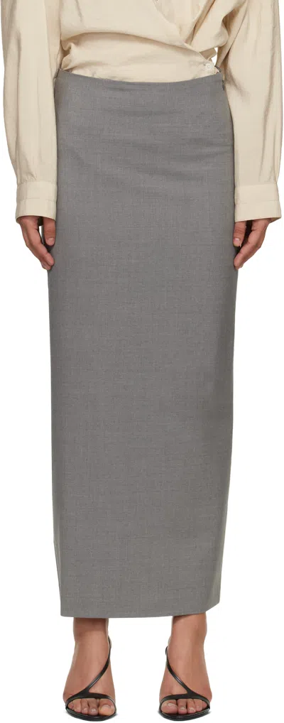 Loulou De Saison Gray Samos Lds Grain De Poudre Maxi Skirt