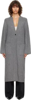 Loulou De Saison Gray Smet Yak Blend Maxi Cardigan In Gray