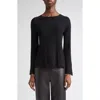 Loulou De Saison Greta Wool & Cashmere Crewneck Sweater In Black