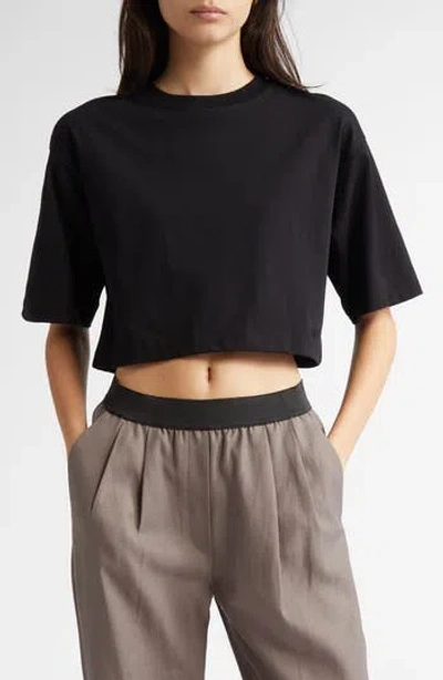 Loulou De Saison Gupo Crop Supima® Cotton T-shirt In Black