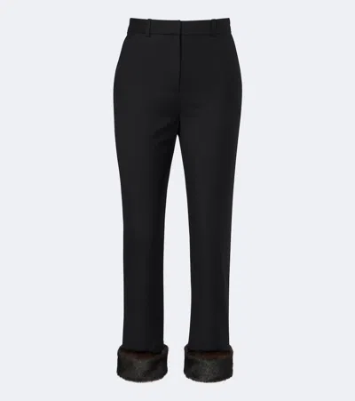 Loulou De Saison Haden Cropped Virgin Wool Slim Pants In Black