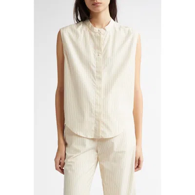 Loulou De Saison Hale Stripe Sleeveless Top In White