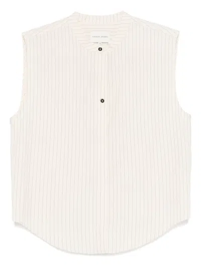 Loulou De Saison Halestripes Blouse In 白色