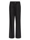 Loulou De Saison Harlem Pleated Drawstring Trousers In Black