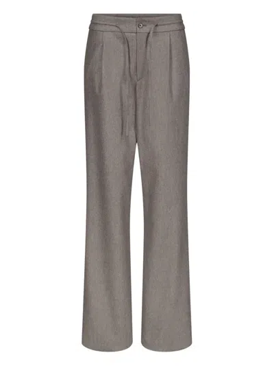 Loulou De Saison Harlem Pleated Drawstring Trousers In Brown