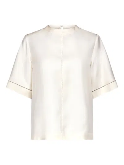 Loulou De Saison Havana Lace-stitch Top In White