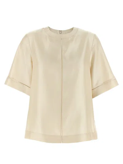 Loulou De Saison Havana Lace-stitch Top In White