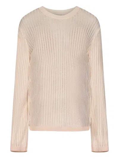 Loulou De Saison Hedora Semi-sheer Ribbed Jumper In Neutral