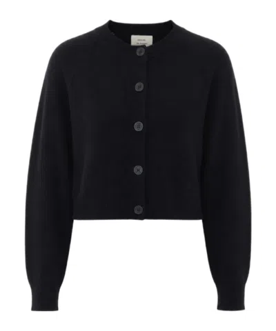 Loulou De Saison Heike Raglan-shoulder Cropped Cardigan In Black