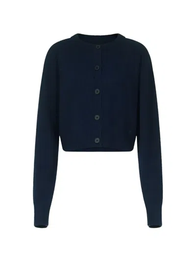 Loulou De Saison Heike Raglan-sleeve Cashmere Cardigan In Blue