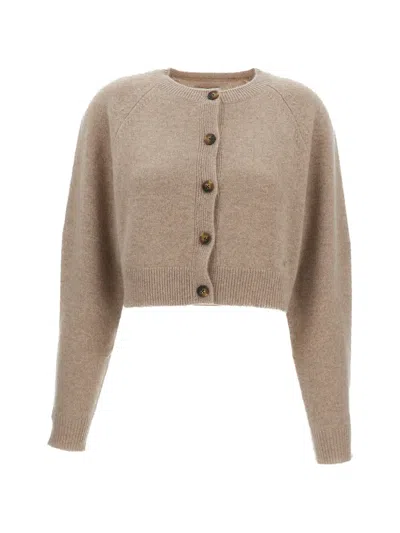 Loulou De Saison Heike Raglan-sleeve Cropped Cardigan In Neutral