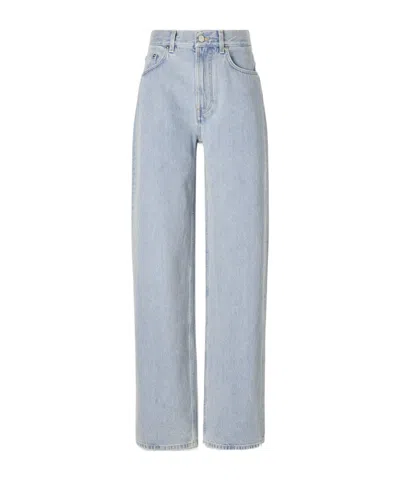 Loulou De Saison High Waist Straight Leg Jeans In Gray