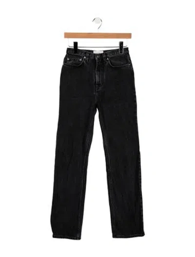 Pre-owned Loulou De Saison High-rise Straight Leg Jeans In Blue