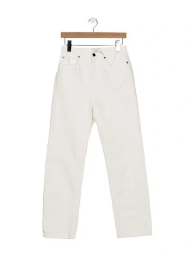 Pre-owned Loulou De Saison High-rise Straight Leg Jeans In White