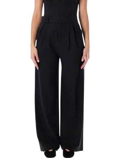 Loulou De Saison High-waisted Pleated Wide-leg Trousers In Black
