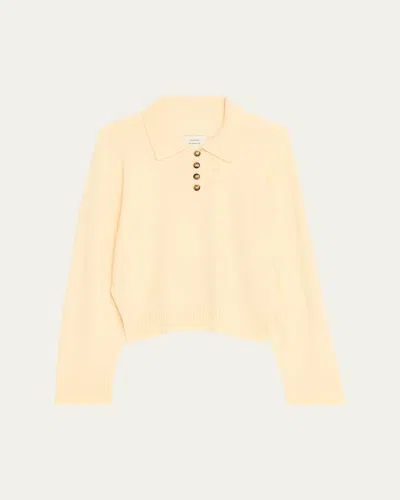 Loulou De Saison Homere Cashmere Boxy Polo Sweater In Gray