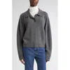 Loulou De Saison Homere Lds Polo-neck Ribbed Sweater In Gray