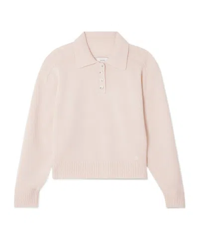 Loulou De Saison Homere Embroidered Cashmere Sweater In Pink