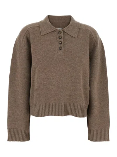 Loulou De Saison Homere Lds Boxy Sweater In Brown