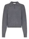 Loulou De Saison Homere Lds Polo-neck Ribbed Sweater In Gray